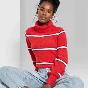 Wild Fable Striped Chenille Turtleneck Size Medium